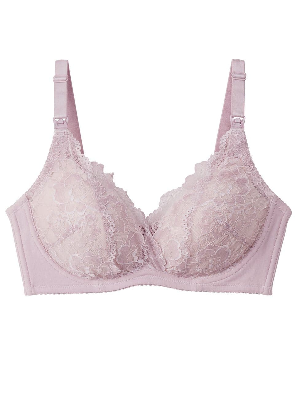 授乳ブラ・マタニティブラ(マタニティインナー・産後用品)|【LDK Baby 1位】助産院監修 ママふわ授乳ブラ 垂れ防止 フィットグミ ノンワイヤー | マタニティ・授乳ブラ|ラベンダーレース