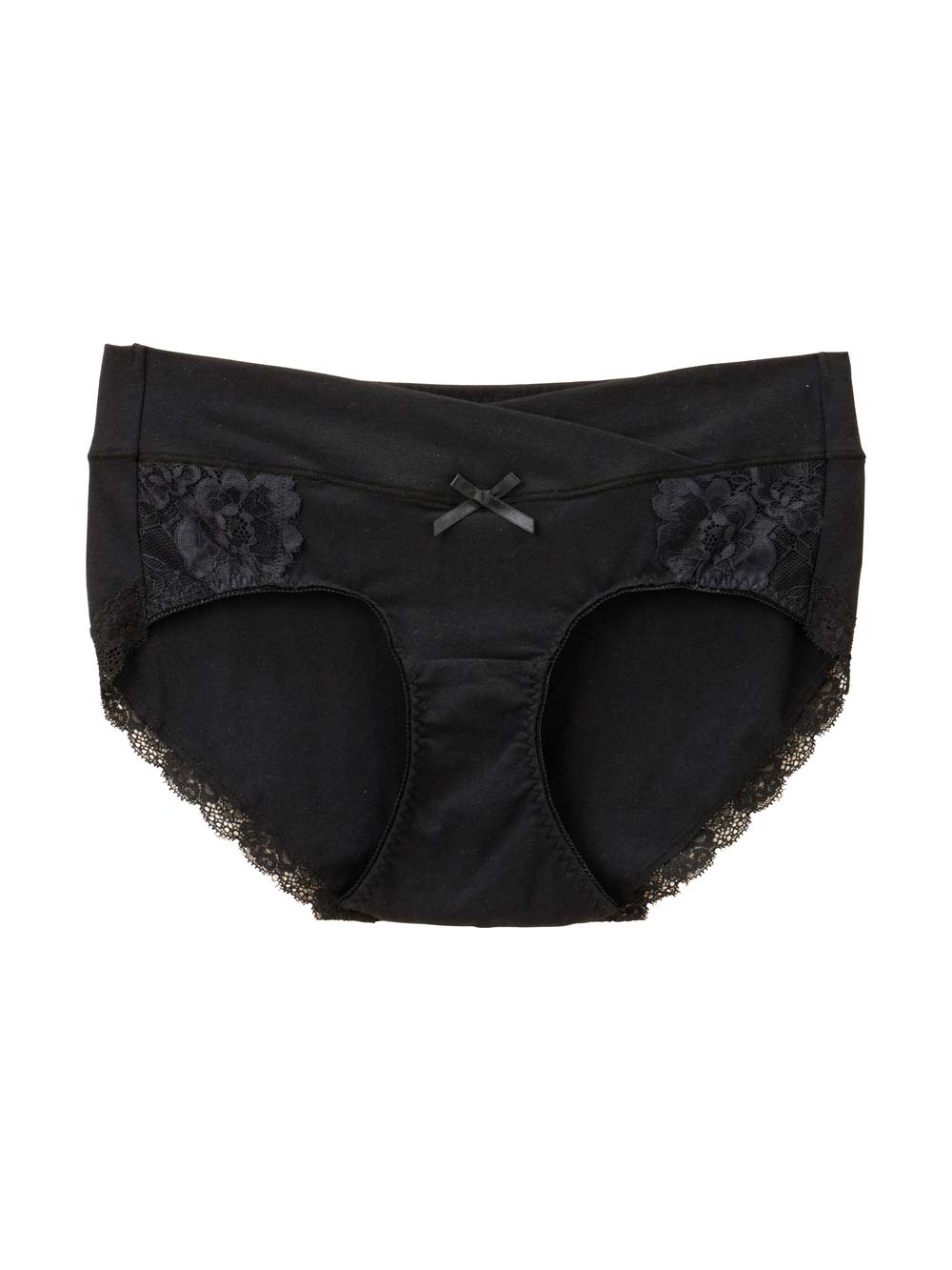 マタニティ ショーツ|助産院監修　ママとつくった産前産後使えるローライズマタニティショーツ|オールブラックレース