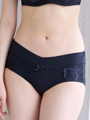 マタニティ ショーツ|助産院監修　ママとつくった産前産後使えるローライズマタニティショーツ|オールブラックレース