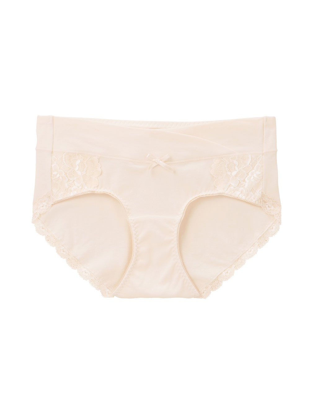 マタニティ ショーツ|助産院監修　ママとつくった産前産後使えるローライズマタニティショーツ|ベージュレース