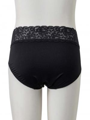 マタニティ ショーツ|日本製　抗菌防臭　ウエストクロスレースショーツ【出産後も長く使える】