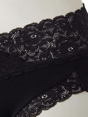 マタニティ ショーツ|日本製　抗菌防臭　ウエストクロスレースショーツ【出産後も長く使える】