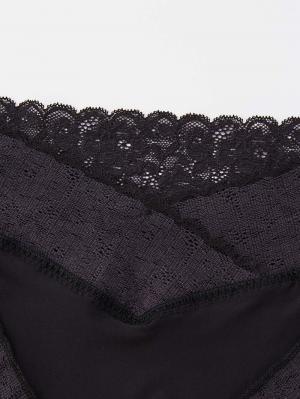 マタニティ ショーツ|日本製　抗菌防臭　ウエストクロスレースショーツ【出産後も長く使える】