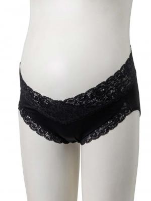 マタニティ ショーツ|日本製　抗菌防臭　ウエストクロスレースショーツ【出産後も長く使える】