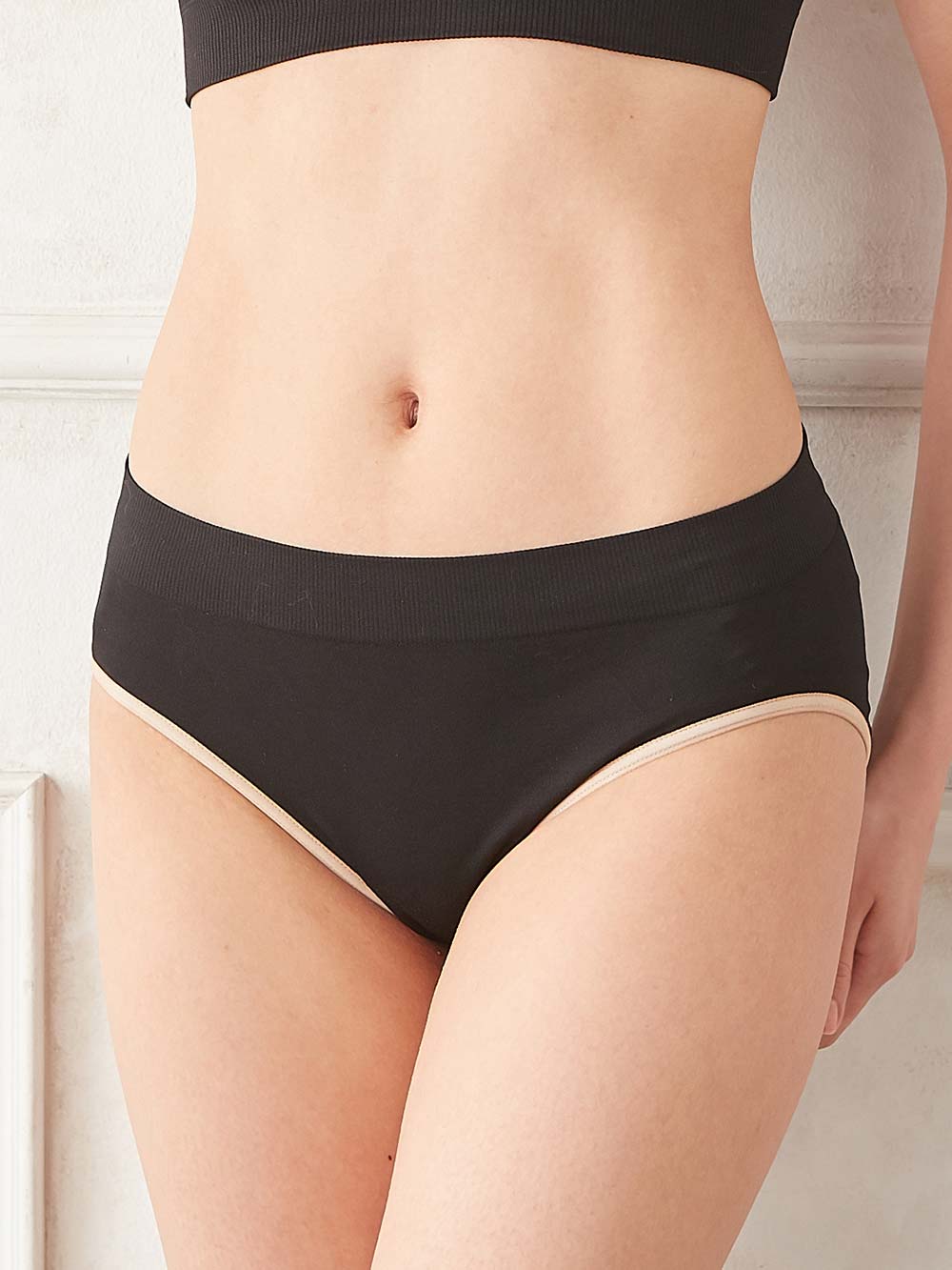 マタニティ ショーツ|成型編み産前産後ショーツ【出産後も長く使える】|ブラック