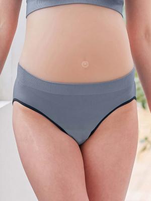 マタニティ ショーツ|成型編み産前産後ショーツ【出産後も長く使える】|ブルーグレー