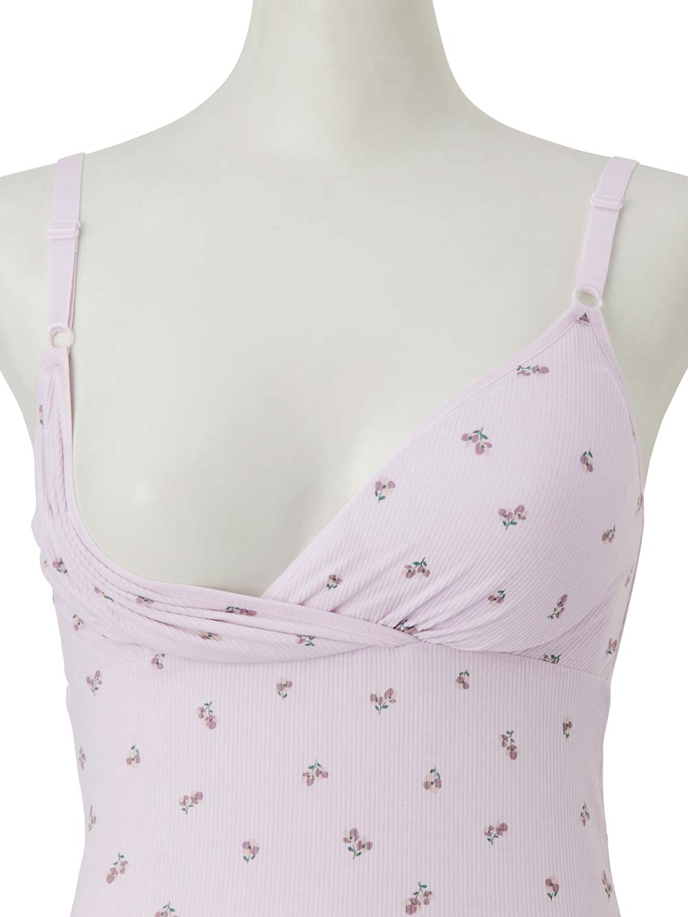 マタニティ 授乳 キャミソール|抗菌防臭・接触冷感 小花柄授乳キャミソール【出産後も長く使える】