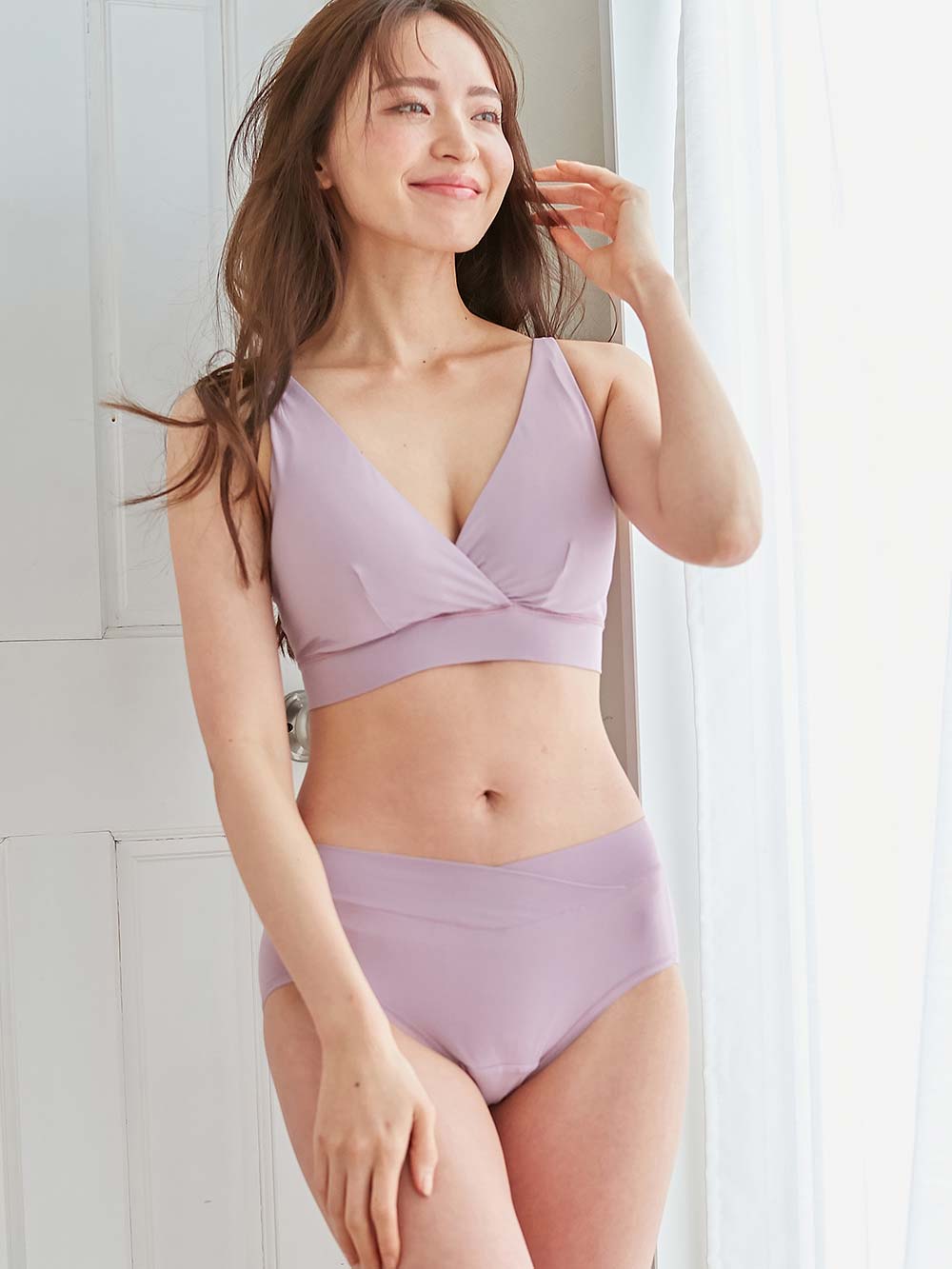 マタニティ ショーツ|接触冷感　産前産後ショーツ【出産後も長く使える】|ラベンダー