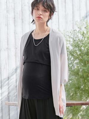 マタニティ 授乳 キャミソール|【リラクゼーションウェア】冷え対策　保温＆リカバリーサポート　momRest 　半袖Tシャツ　efe×ANGELIEBEコラボ　光電子　日本製|ブラック