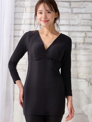 マタニティ 授乳 キャミソール|犬印本舗　やわらかとろみ授乳インナー【出産後も長く使える】|ブラック