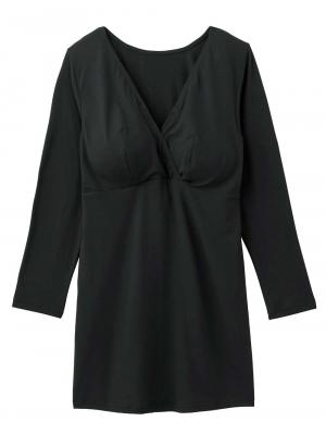 マタニティ 授乳 キャミソール|犬印本舗　やわらかとろみ授乳インナー【出産後も長く使える】|ブラック