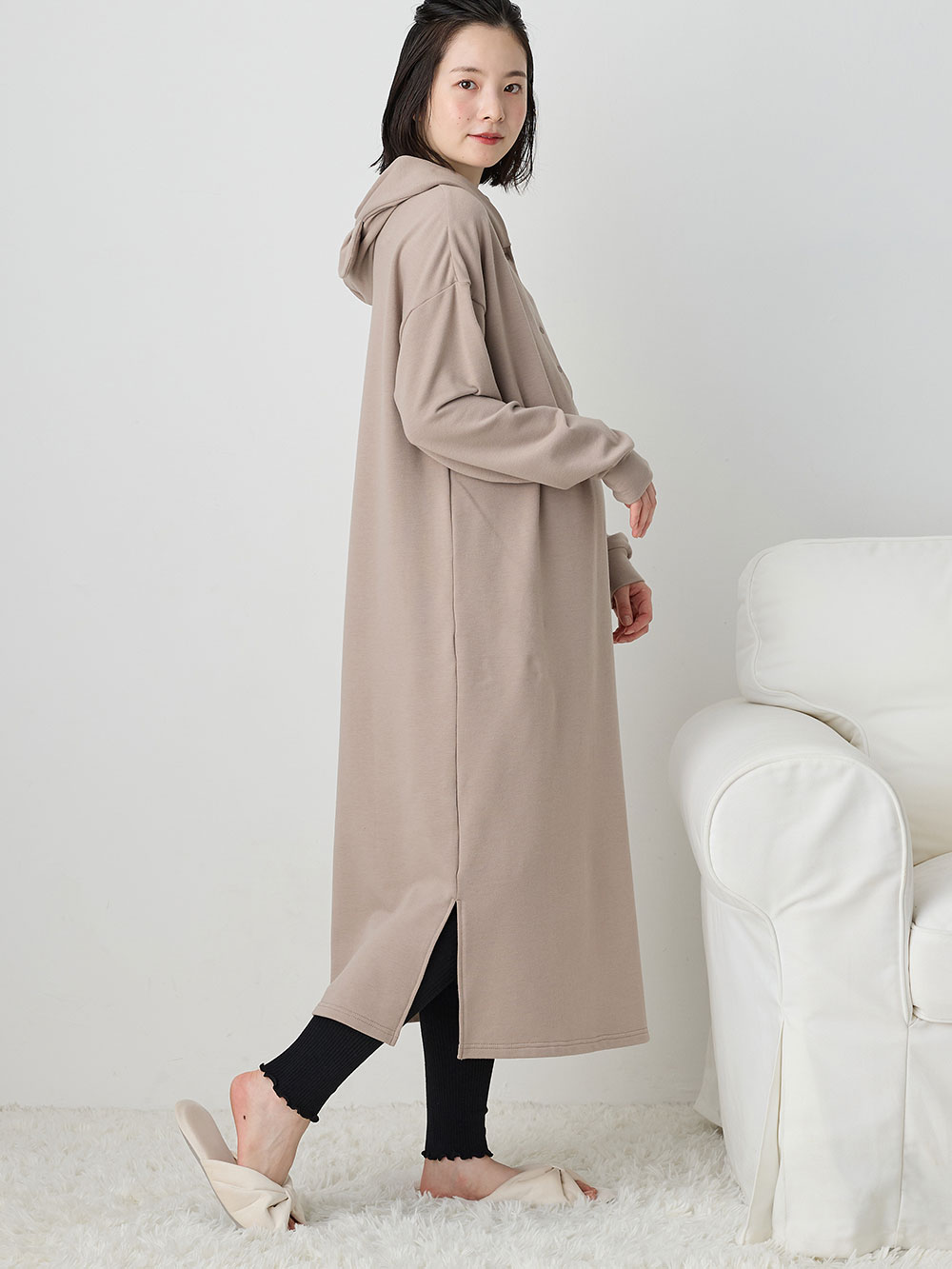 マタニティレッグウェア|犬印本舗 ウエストらくらく腹巻付きレギンス【出産後も長く使える】|ブラック