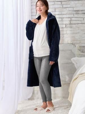 マタニティレッグウェア|犬印本舗 ウエストらくらく腹巻付きレギンス【出産後も長く使える】|グレー