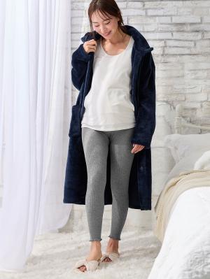 マタニティレッグウェア|犬印本舗 ウエストらくらく腹巻付きレギンス【出産後も長く使える】|グレー