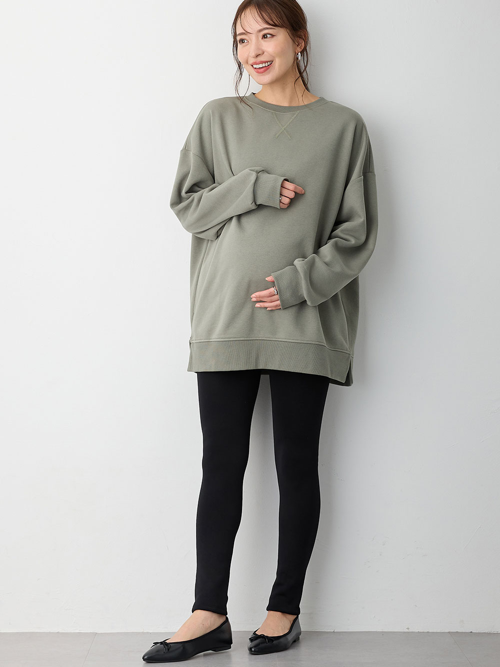 マタニティレッグウェア|犬印本舗　毛布みたいにあたたかいレギンス【出産後も長く使える】|ブラック