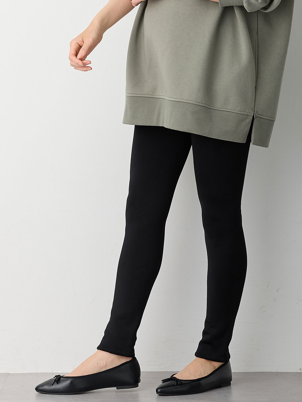 マタニティレッグウェア|犬印本舗　毛布みたいにあたたかいレギンス【出産後も長く使える】|ブラック