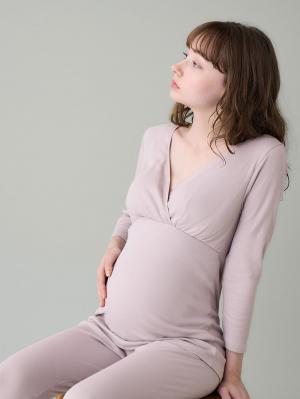 マタニティレッグウェア|Rosemadame（ローズマダム）綿混裏微起毛スムースリブレギンス|ラベンダー
