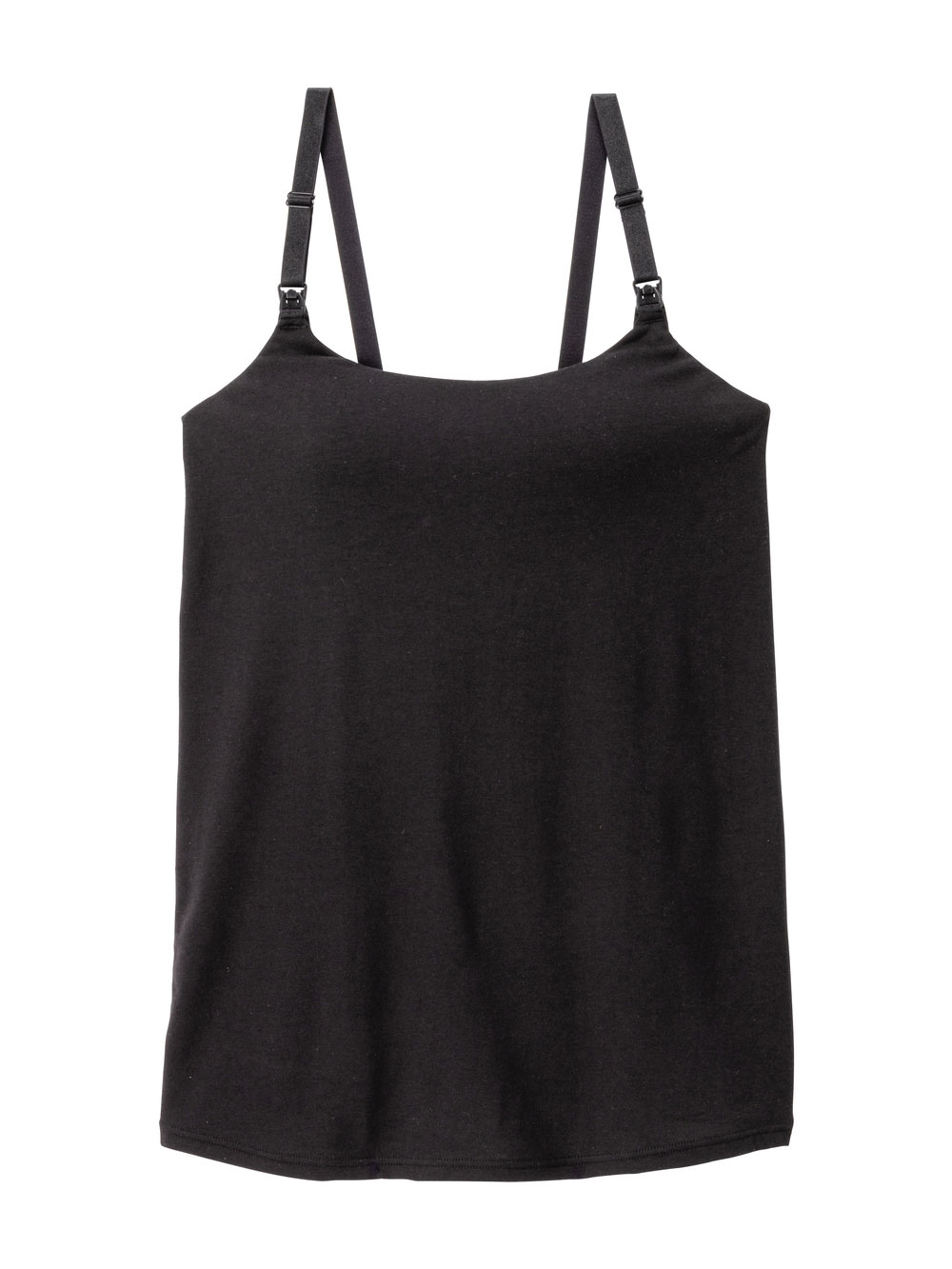 マタニティ 授乳 キャミソール|助産院監修　ママとつくったふんわり授乳ブラキャミ 【垂れ防止】フィットグミ入り【出産後も長く使える】|ブラック（U型ネック）