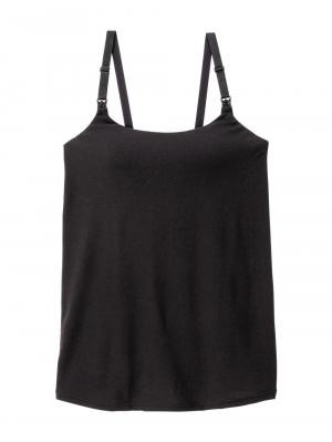 マタニティ 授乳 キャミソール|助産院監修　ママとつくったふんわり授乳ブラキャミ 【垂れ防止】フィットグミ入り【出産後も長く使える】|ブラック（U型ネック）