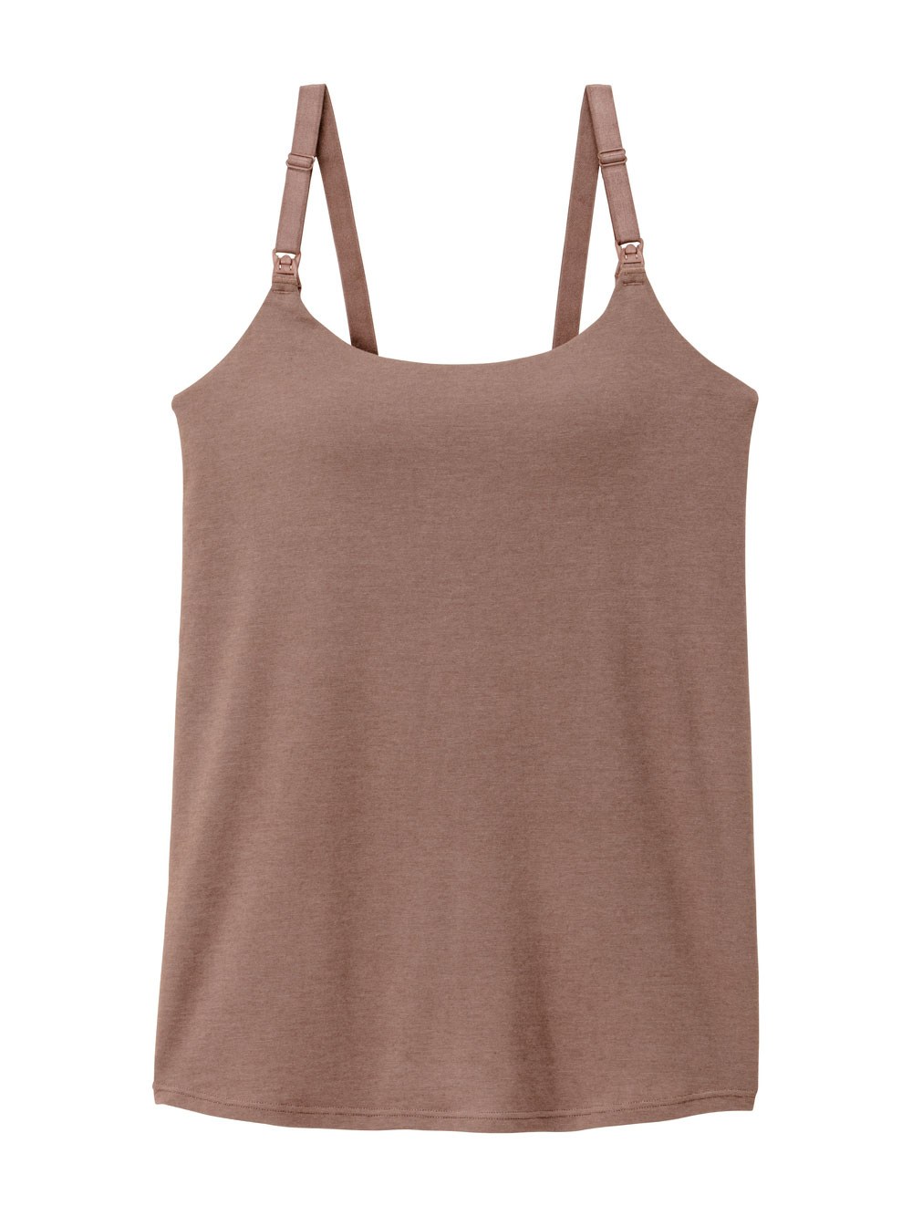 マタニティ 授乳 キャミソール|助産院監修　ママとつくったふんわり授乳ブラキャミ 【垂れ防止】フィットグミ入り【出産後も長く使える】|ブラウン（U型ネック）