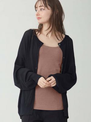 マタニティ 授乳 キャミソール|助産院監修　ママとつくったふんわり授乳ブラキャミ 【垂れ防止】フィットグミ入り【出産後も長く使える】|ブラウン（U型ネック）