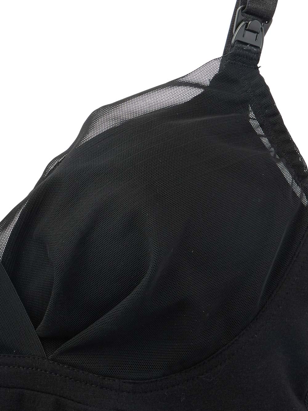 マタニティ 授乳 キャミソール|助産院監修　ママとつくったふんわり授乳ブラキャミ 【垂れ防止】フィットグミ入り【出産後も長く使える】|ブラック