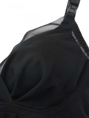 マタニティ 授乳 キャミソール|助産院監修　ママとつくったふんわり授乳ブラキャミ 【垂れ防止】フィットグミ入り【出産後も長く使える】|ブラック