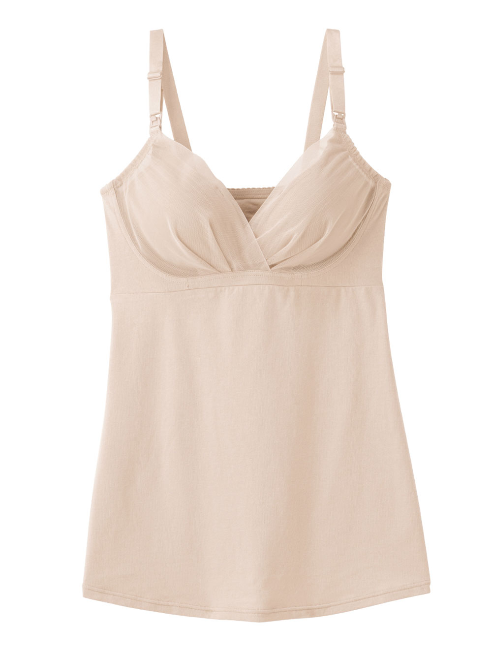 マタニティ 授乳 キャミソール|助産院監修　ママとつくったふんわり授乳ブラキャミ 【垂れ防止】フィットグミ入り【出産後も長く使える】|ベージュ