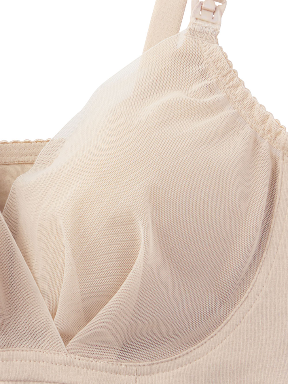 マタニティ 授乳 キャミソール|助産院監修　ママとつくったふんわり授乳ブラキャミ 【垂れ防止】フィットグミ入り【出産後も長く使える】|ベージュ