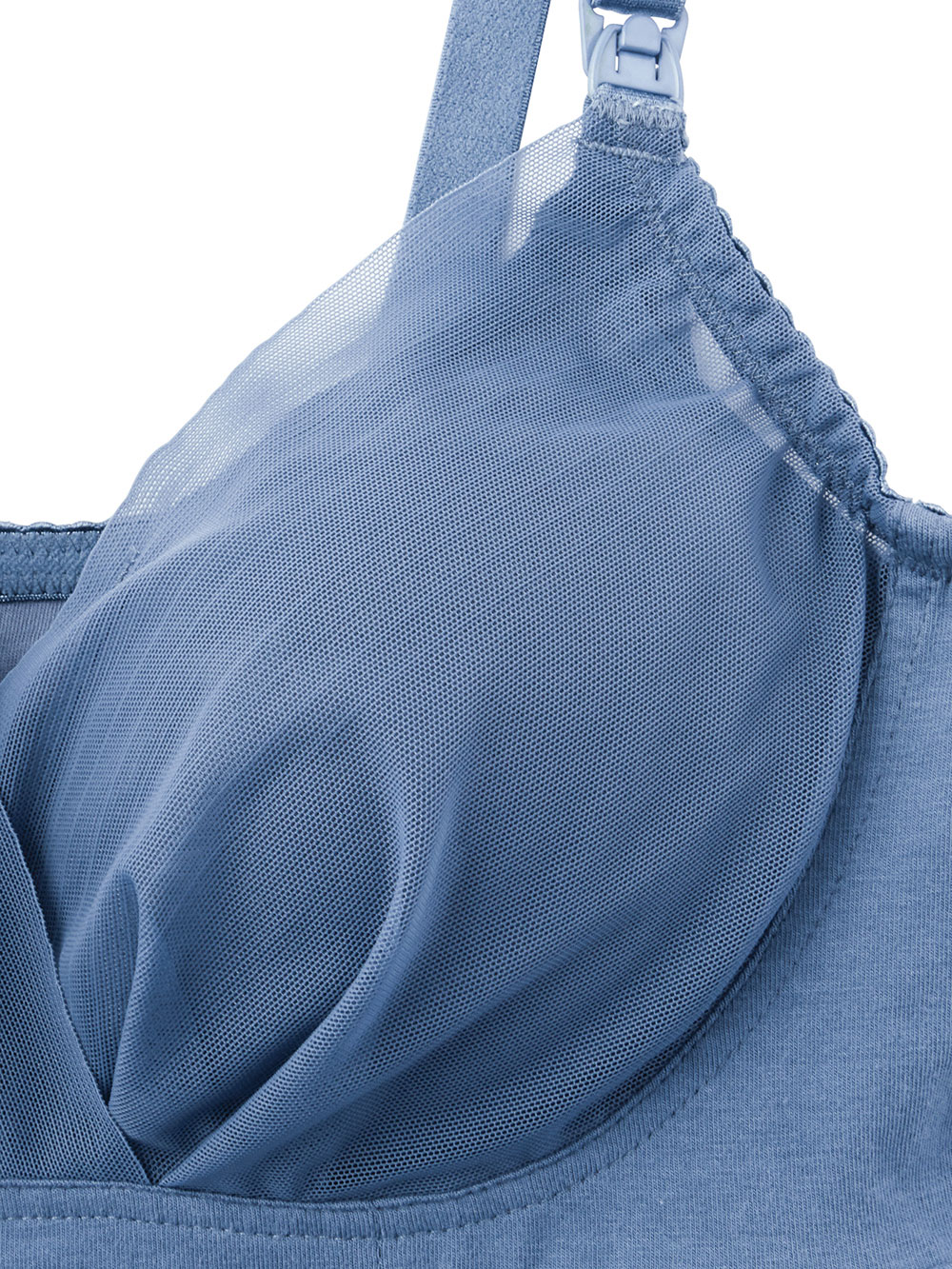 マタニティ 授乳 キャミソール|助産院監修　ママとつくったふんわり授乳ブラキャミ 【垂れ防止】フィットグミ入り【出産後も長く使える】|ブルー