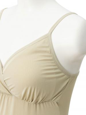 マタニティ 授乳 キャミソール|カップ付き授乳キャミスリップ　抗菌防臭加工【出産後も長く使える】