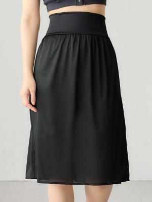 マタニティ 授乳 キャミソール|産前産後使えるペチコート　選べるペチパンツ・ペチスカート|ブラック（ペチスカート）