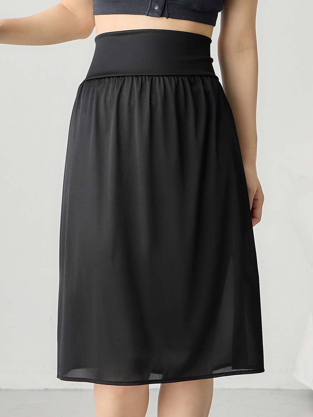 マタニティ 授乳 キャミソール|産前産後使えるペチコート　選べるペチパンツ・ペチスカート|ブラック（ペチスカート）