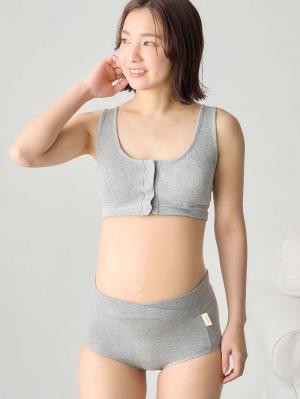 マタニティ ショーツ|犬印本舗  2枚組深ばきらくちんショーツ|グレー