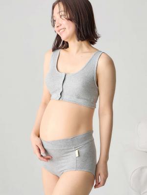 マタニティ ショーツ|犬印本舗  2枚組深ばきらくちんショーツ|グレー