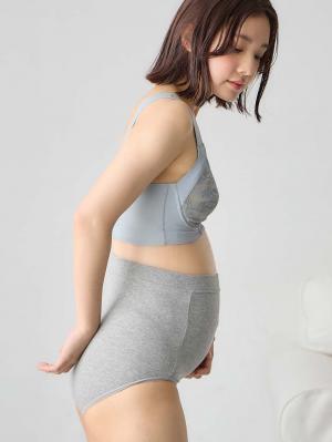 マタニティ ショーツ|犬印本舗 2枚組ウエストらくらくマタニティショーツ|グレー