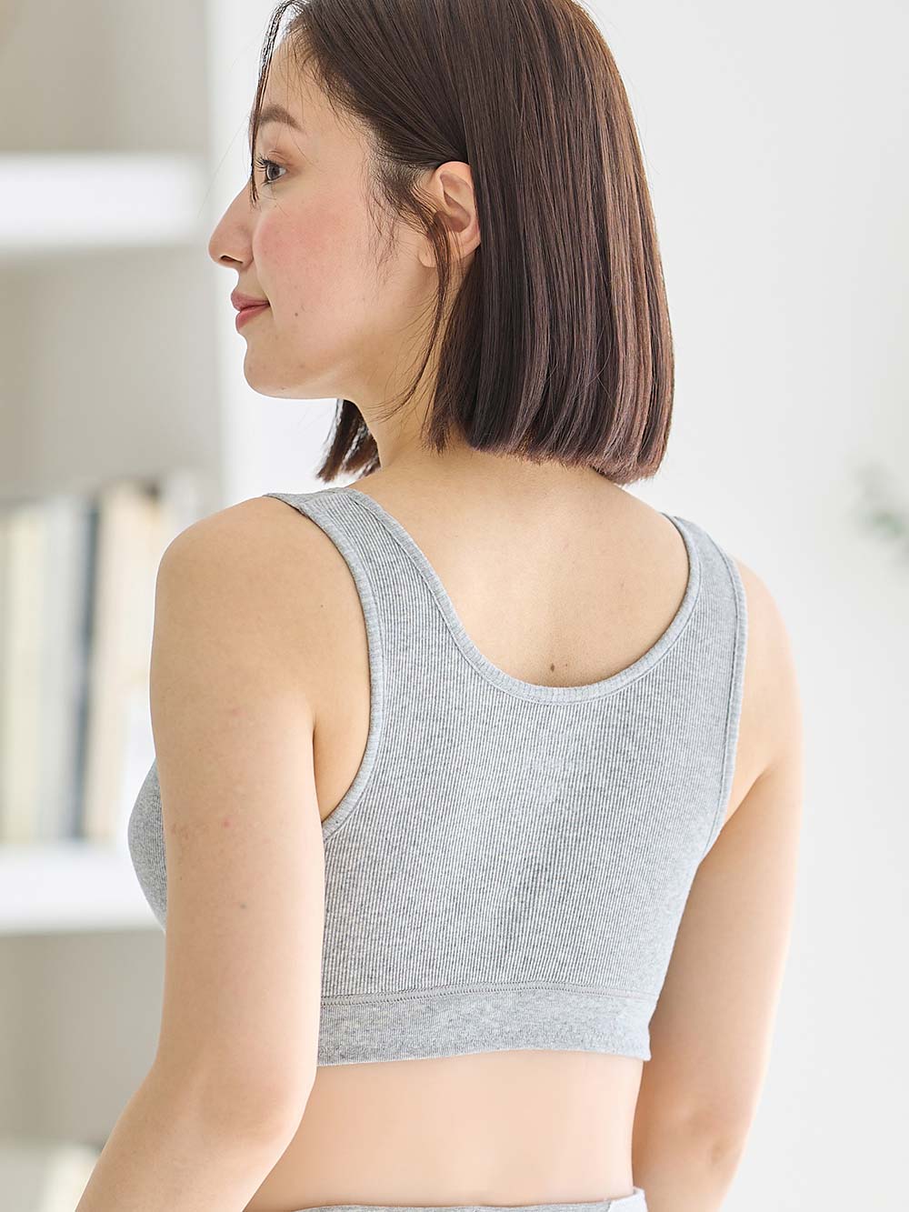 授乳ブラ・マタニティブラ（マタニティインナー・産後用品）|犬印本舗 綿100％の肌にやさしいハーフトップ ｜ マタニティ・授乳ブラ|グレー