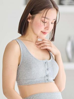 犬印本舗 綿100％の肌にやさしいハーフトップ ｜ マタニティ・授乳ブラ24840