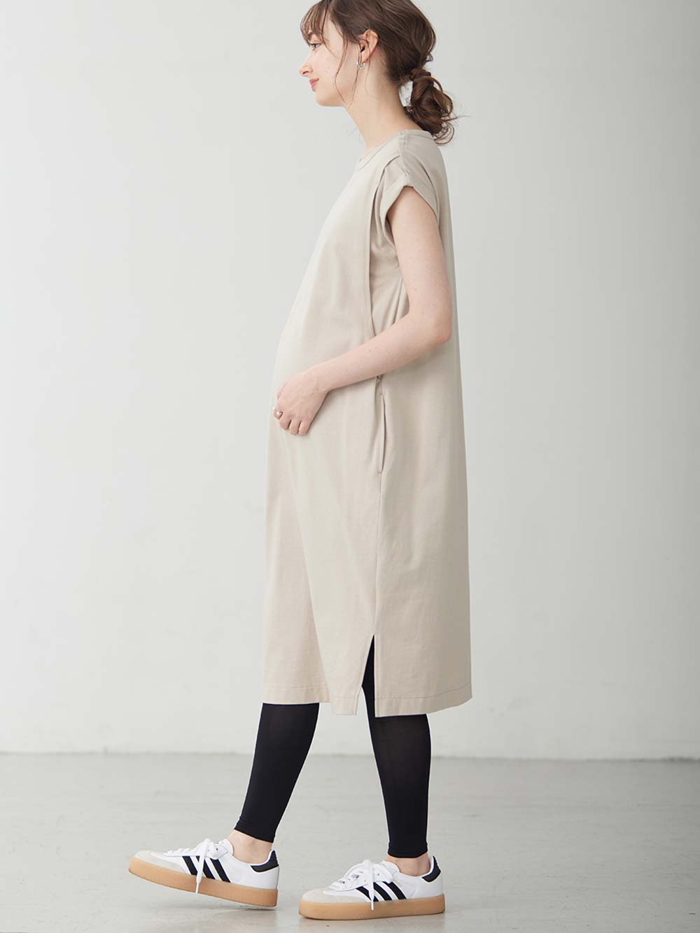 マタニティレッグウェア|犬印本舗 らくらくフィットすっきりレギンス|ブラック