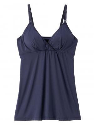 マタニティ 授乳 キャミソール|犬印本舗　着るだけひんやり授乳キャミソール【出産後も長く使える】接触冷感|ネイビー