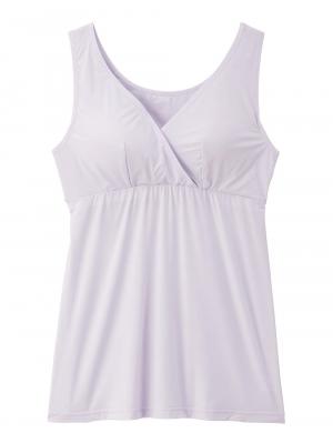 マタニティ 授乳 キャミソール|犬印本舗　着るだけひんやり授乳タンクトップ【出産後も長く使える】接触冷感|ラベンダー