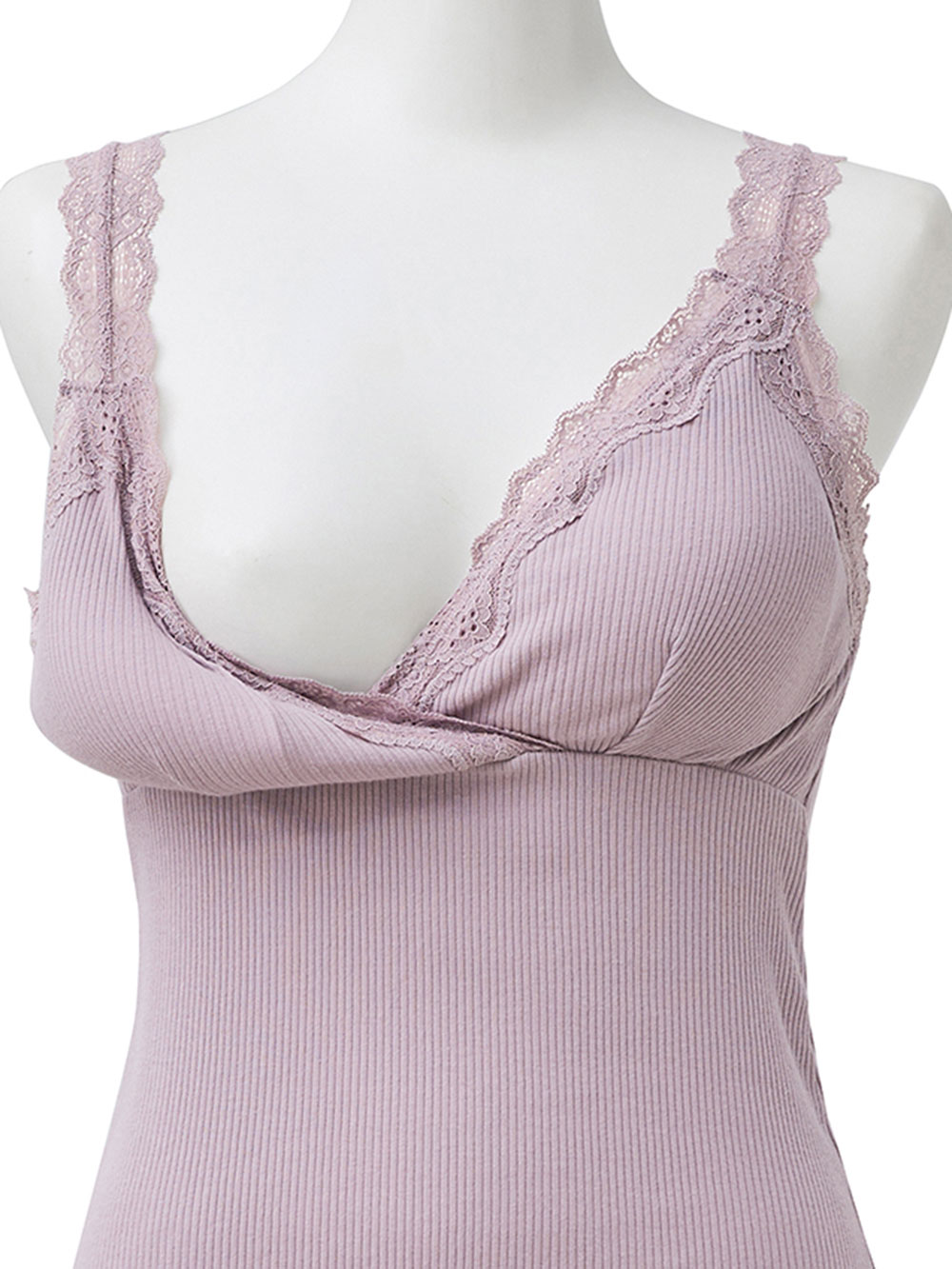 マタニティ 授乳 キャミソール|Rosemadame（ローズマダム） 綿リブレース　マタニティ・授乳タンクトップ