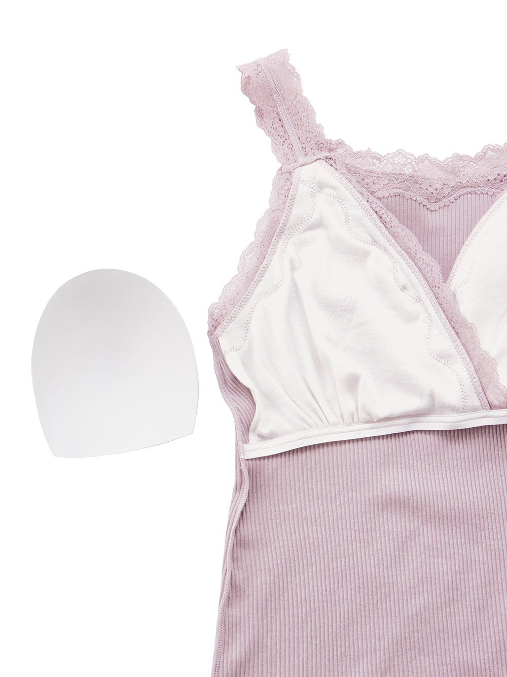 マタニティ 授乳 キャミソール|Rosemadame（ローズマダム） 綿リブレース　マタニティ・授乳タンクトップ