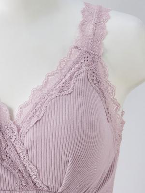 マタニティ 授乳 キャミソール|Rosemadame（ローズマダム） 綿リブレース　マタニティ・授乳タンクトップ