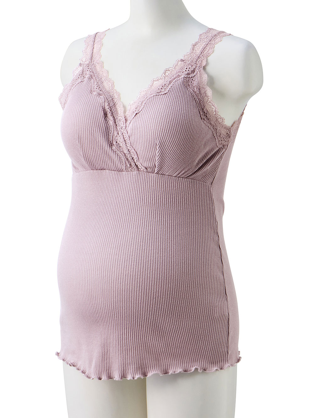 マタニティ 授乳 キャミソール|Rosemadame（ローズマダム） 綿リブレース　マタニティ・授乳タンクトップ