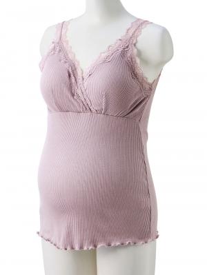 マタニティ 授乳 キャミソール|Rosemadame（ローズマダム） 綿リブレース　マタニティ・授乳タンクトップ