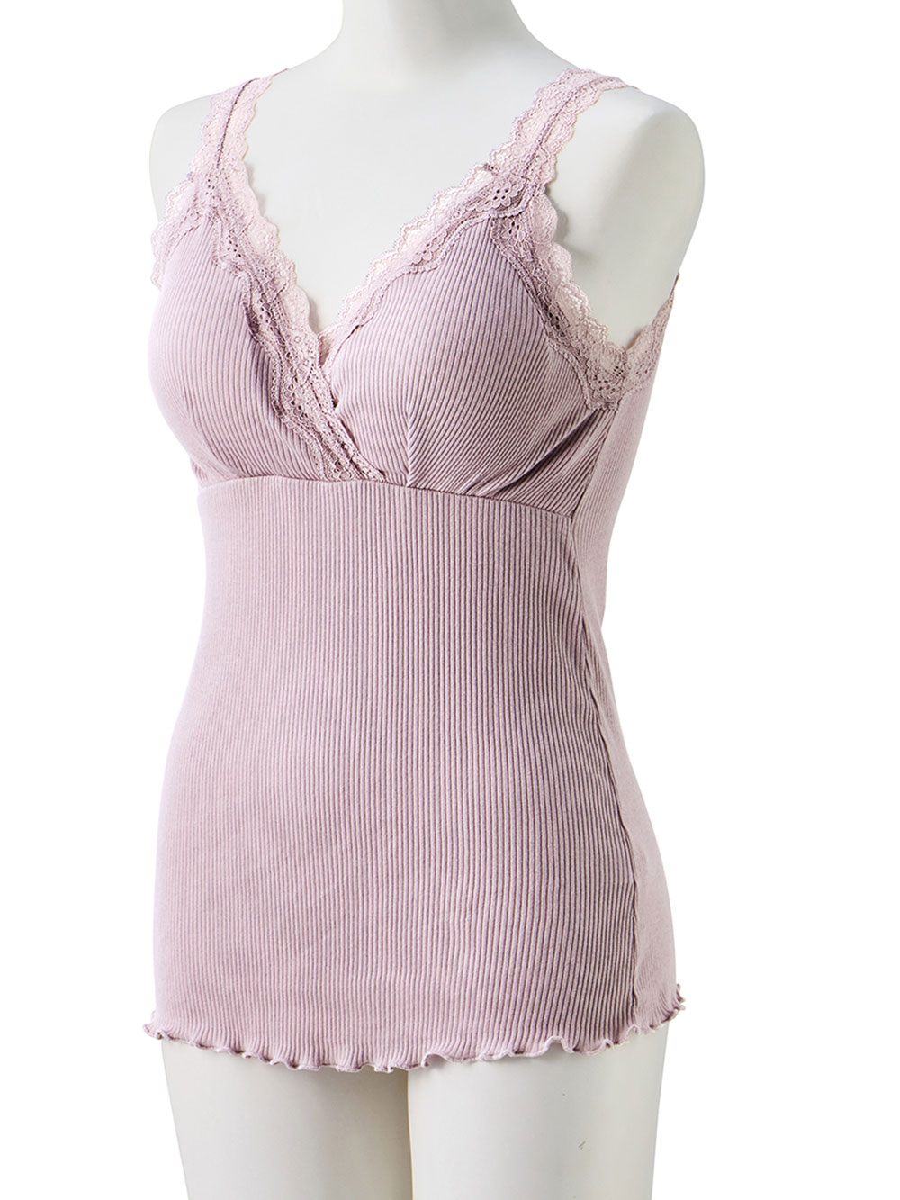 マタニティ 授乳 キャミソール|Rosemadame（ローズマダム） 綿リブレース　マタニティ・授乳タンクトップ