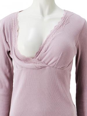 マタニティ 授乳 キャミソール|Rosemadame（ローズマダム） 綿リブレース　カップ付きマタニティ・授乳インナー