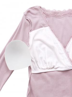 マタニティ 授乳 キャミソール|Rosemadame（ローズマダム） 綿リブレース　カップ付きマタニティ・授乳インナー