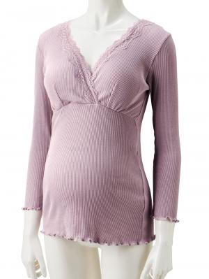 マタニティ 授乳 キャミソール|Rosemadame（ローズマダム） 綿リブレース　カップ付きマタニティ・授乳インナー